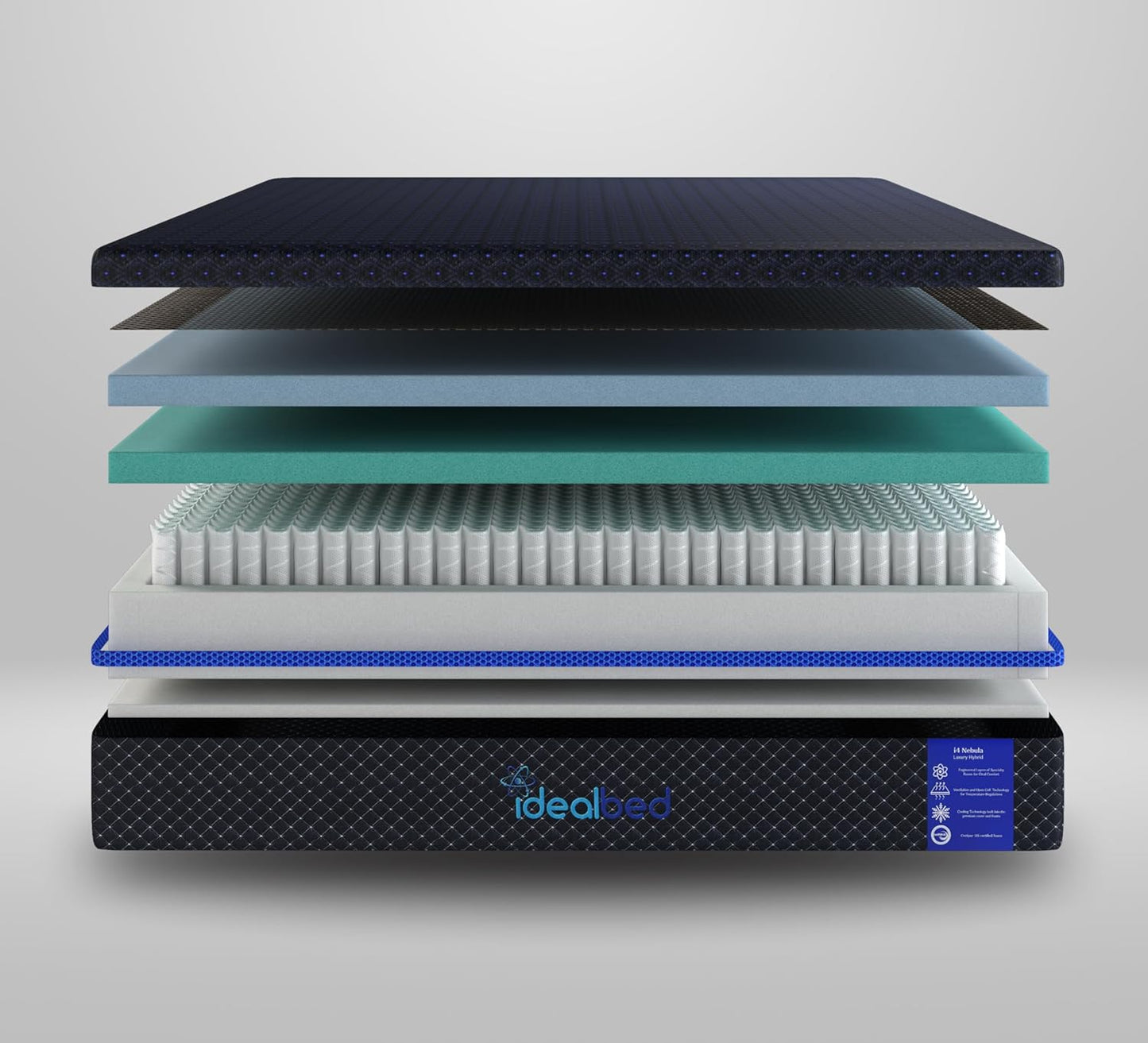 iDealBed S4 Nebula Luxury Hybrid Mattress + 4i Custom Adjustable Bed Sleep System, Comfort, Cooling & Support, Advanced Silent Operation, Massage (Medium Firm, California King)