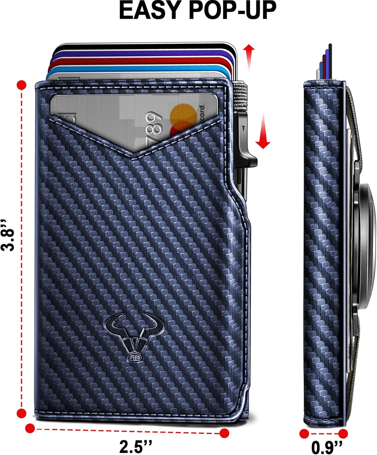 BULLIANT Men Airtag Wallet,Slim Front Pocket Wallet Money Clip for Men Gift 3.8"x2.7",Pop-up Access