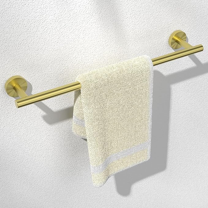 HITSLAM Gold 19.8 Inch Towel Bar for Bathroom, SUS304 Stainless Steel Bathroom Towel Rack Wall Mounted, Modern Home Decor Bath Towel Holder with Hardware Accessories
