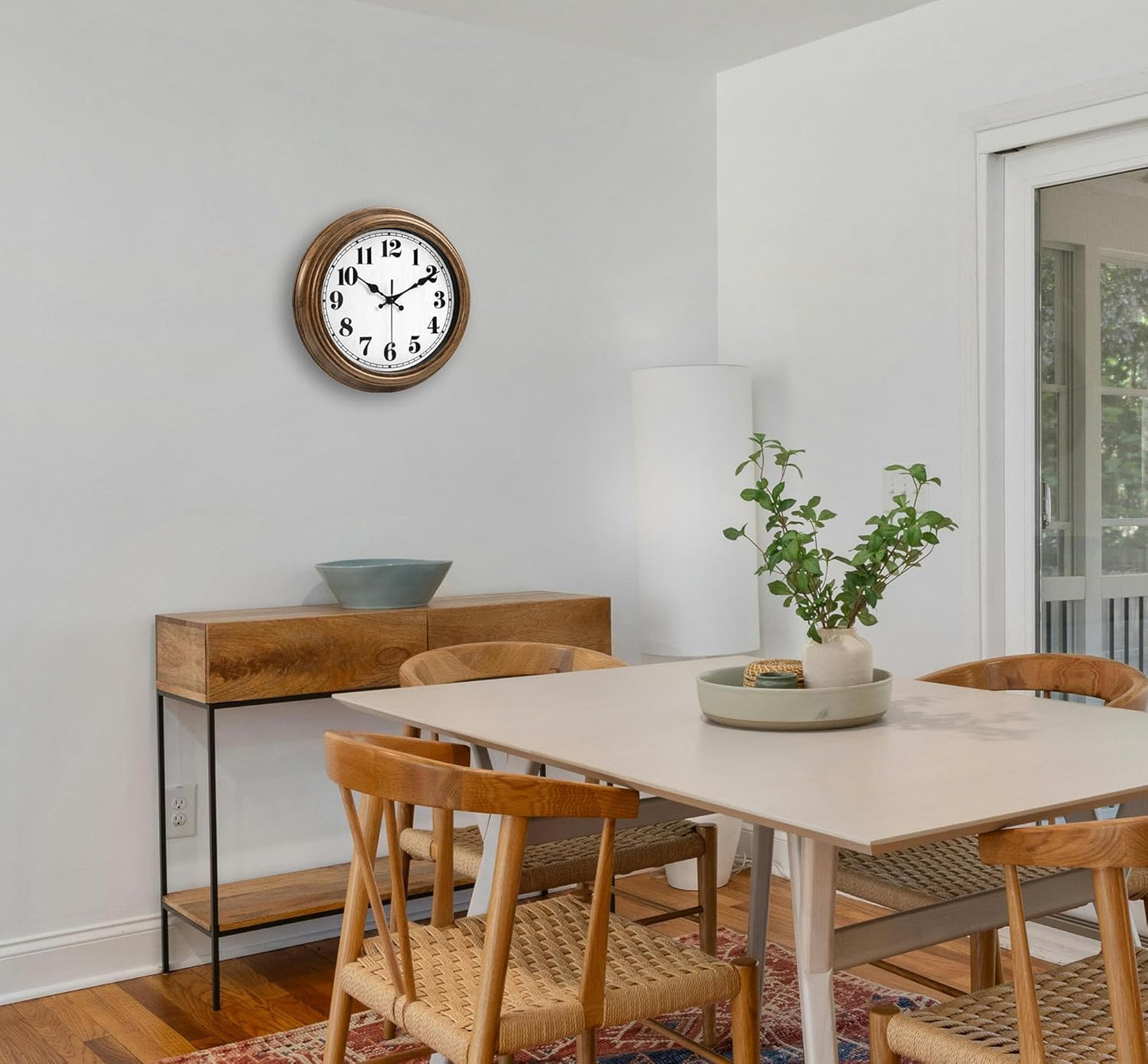 45MinST 12 Inches Retro Wall Clock, Silent Non Ticking Battery Operated Movement, Decor for Home/Wall Decor, Easy to Read, Decorate for Bedroom Living Room Office(Bronze)