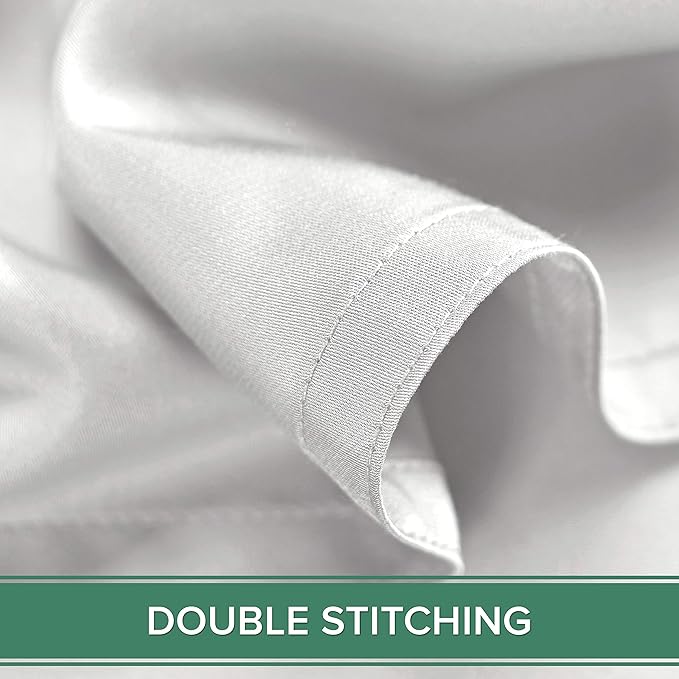 Pure Bamboo Queen Sheets, Genuine 100% Organic Viscose Derived from Bamboo Bed Sheet Set, Luxuriously Soft & Cooling, Double Stitching, 2 Year Quality Promise (Queen, White)