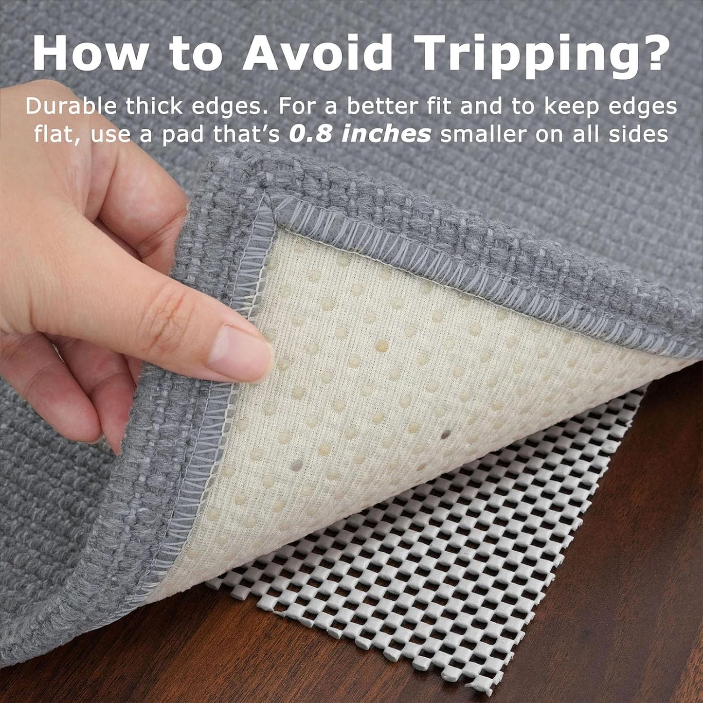 KOZYFLY Washable Runner Rug 2x10 ft Hallway Kitchen Runner Rugs with Rubber Backing Bobo Non Slip Entryway Runner Indoor, Long Carpet Runners for Hall Kitchen Entryway, Grey