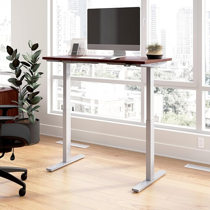 Bush Business Furniture Move 60 Series Height Adjustable Standing Desk, 48W x 24D, Hansen Cherry