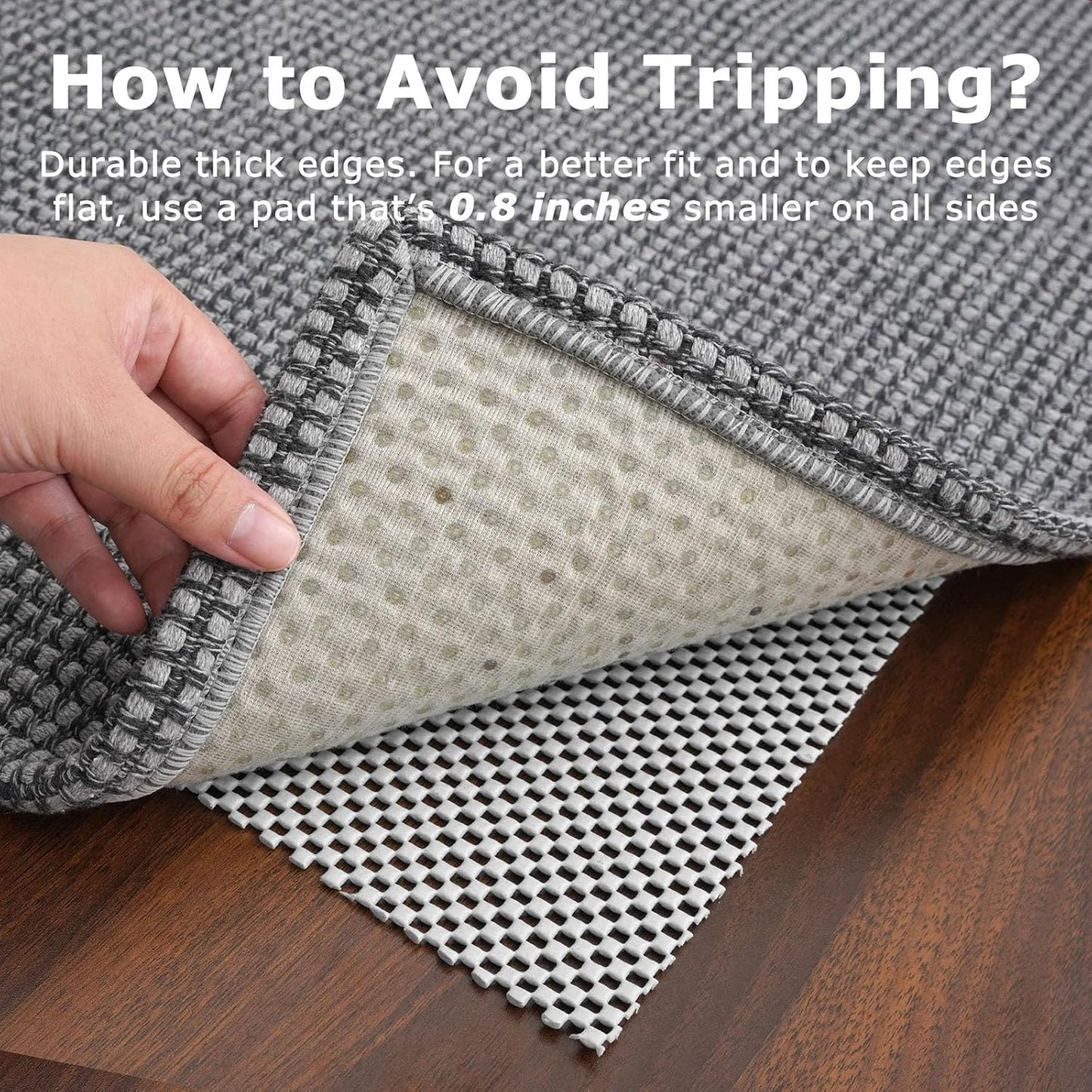 KOZYFLY Runners for Hallways 2x6 ft Washable Kitchen Runner Non Slip Rubber Backed Hall Runners Cotton Entryway Runner Rugs Floor Carpet for Indoor Backdoor Bedroom Kitchen, Grey/Dark Grey