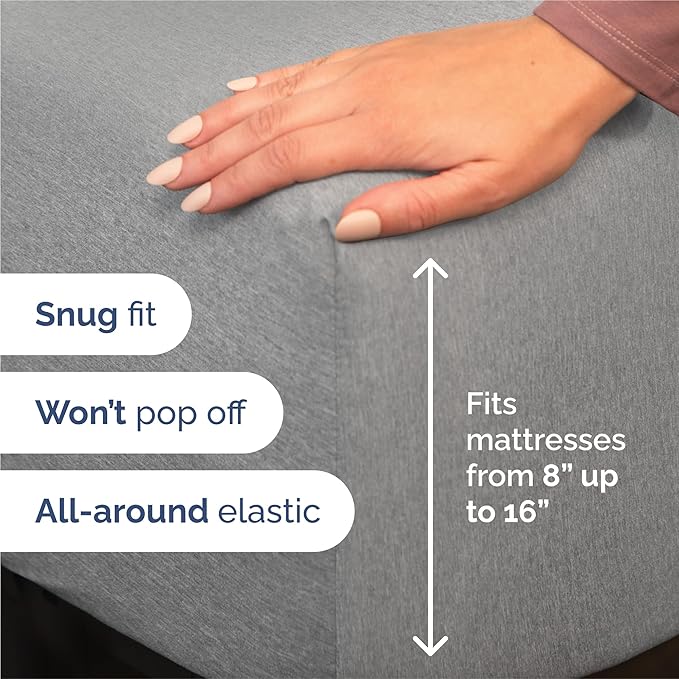 Split King Size 5 Piece Sheet Set - Comfy Breathable & Cooling Bed Sheets Set - Hotel Luxury Bedding for Women, Men, Kids, Teens, Boys & Girls - Deep Pockets & Wrinkle Free - Grey (Heathered Sheets)