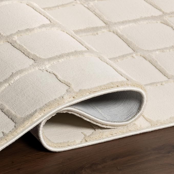 Nuloom Eunice Checkered 6' x 9' Machine Washable Area Rug for Living Room Bedroom Dining Room, Beige