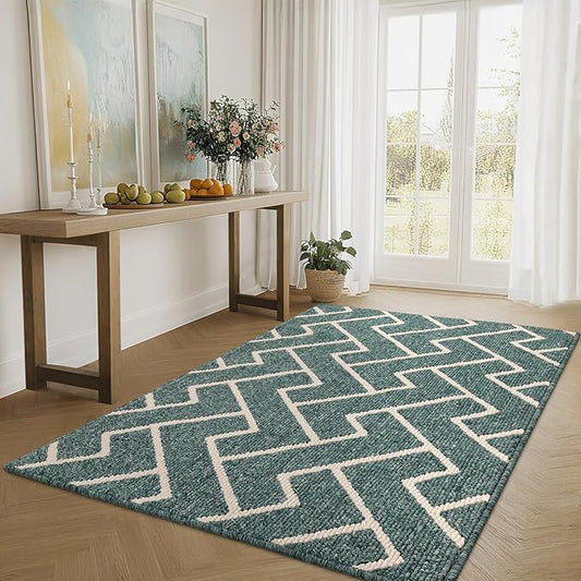 hicorfe Kitchen Rugs and Mats,Kitchen Mats for Floor,47"x71" Non Slip Runner Rug,Absorbent Resist Dirt Comfort Standing Mat Machine Washable for Entryway,Hallway,Front of Sink(Lake Blue)
