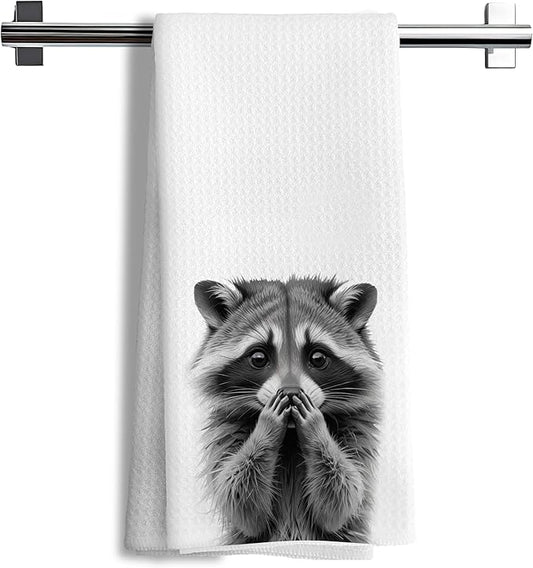 Nipi 108-XJ-MJ Towel Funny Raccoon Lover Gifts Bathroom Hand Towels, Raccoon Bathroom Decor, Cute Kids Hand Towels, 24x16 Inch