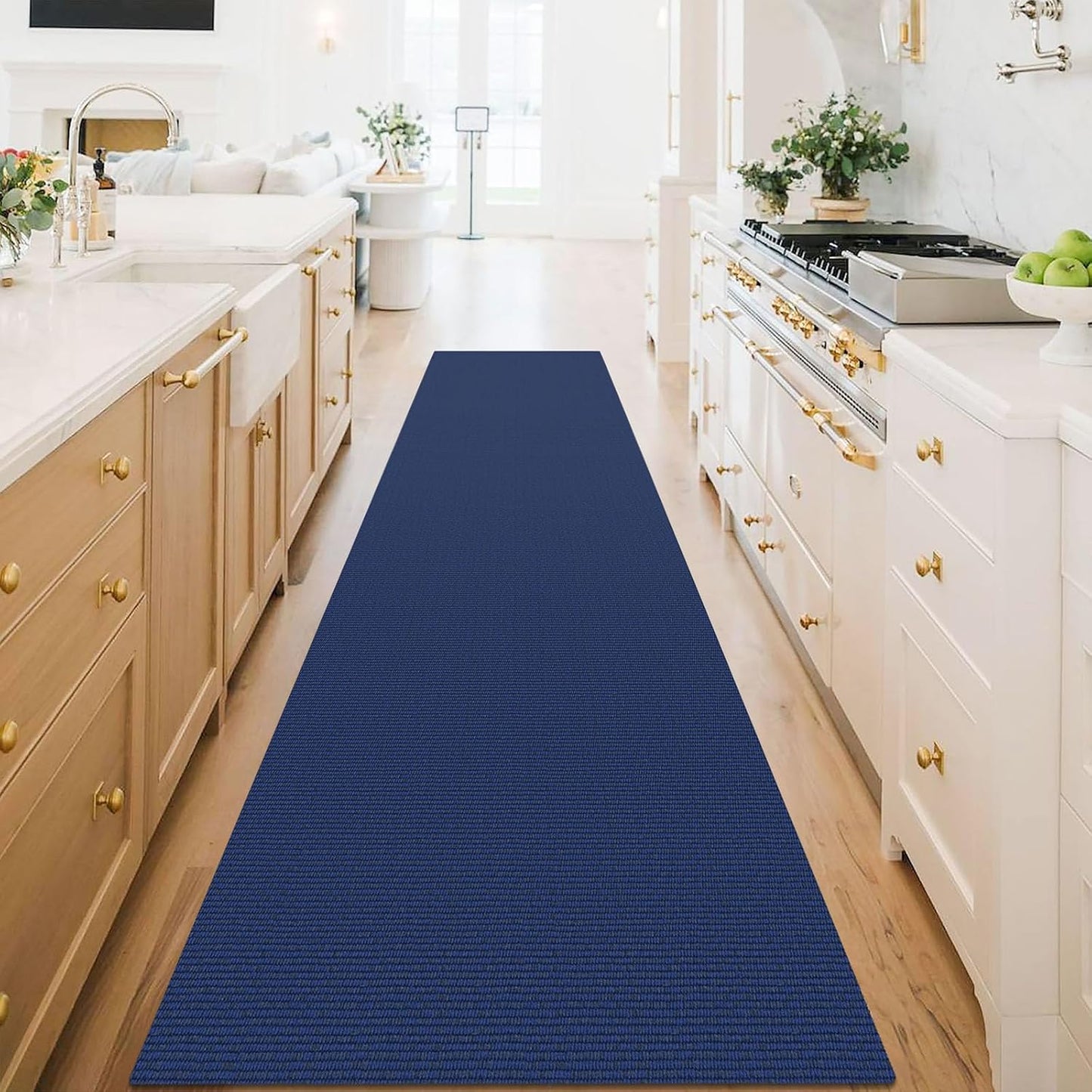 KOZYFLY Washable Runner Rug 3x16 ft Hallway Kitchen Runner Rugs with Rubber Backing Bobo Non Slip Entryway Runner Indoor, Long Carpet Runners for Hall Kitchen Entryway, Royal Blue