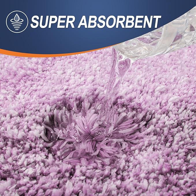OLANLY Bathroom Rug Set 2 Piece, Soft Absorbent Microfiber Bath Mats and U-Shaped Contour Toilet Rug, Non-Slip, Machine Wash Dry, Plush Shaggy Bath Mats for Bathroom (24"x16"+24"x20", Pinkish-Purple)