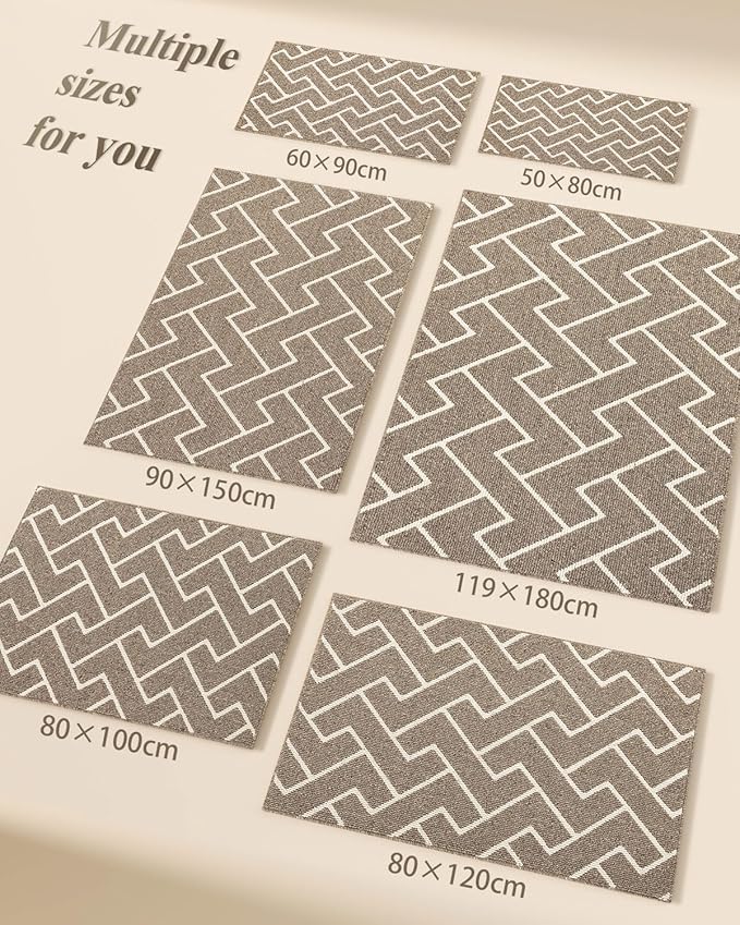 hicorfe Kitchen Rugs and Mats,Kitchen Mats for Floor,24"x35" Non Slip Runner Rug,Absorbent Resist Dirt Comfort Standing Mat Machine Washable for Entryway,Hallway,Front of Sink(Beige)