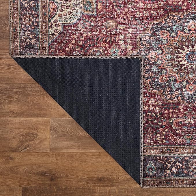 Keen Home Design 10x14 Rug - Machine Washable Area Rug with Non-Slip Backing, Ideal for Living Room, Dining Room, Bedroom - Vintage, Easy Clean, Durable, Low Pile Rug - (9'7" x 14')