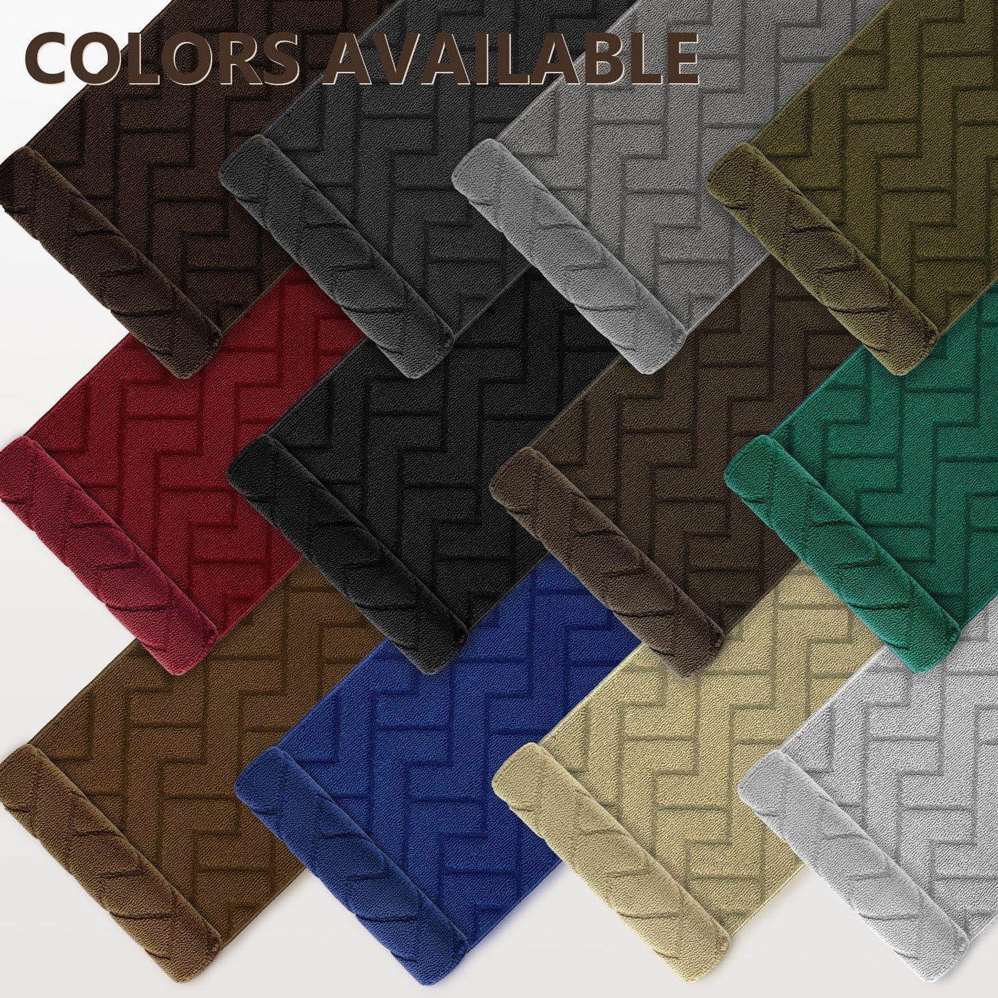 hicorfe Kitchen Rugs and Mats Sets,2 Pieces Super Absorbent Polypropylene Non-Slip Rug,Soft Comfort Floor Mat,Washable for Kitchen,Hallway,Office,Sink,Laundry(20" x 31.5" Plus 20" x 48",Dark Brown)