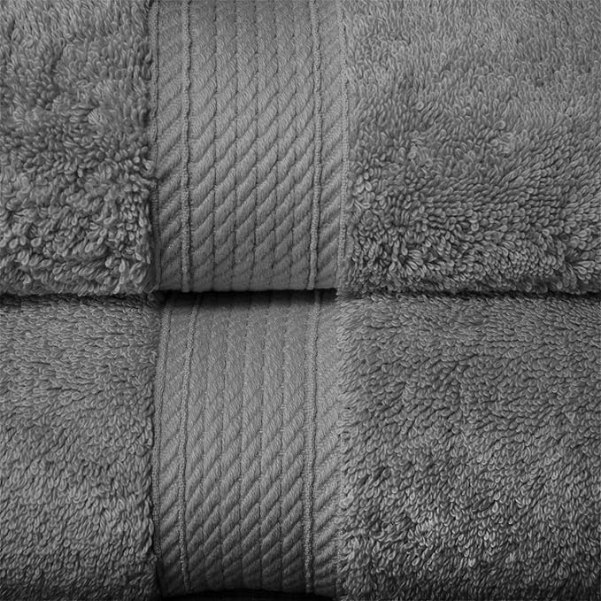 Superior Egyptian Cotton Pile 10 Piece Towel Set, Includes 2 Bath, 4 Hand, 4 Face Towels/Washcloths, Ultra Soft Luxury Towels, Thick Plush Essentials, Guest Bath, Spa, Hotel Bathroom, Charcoal