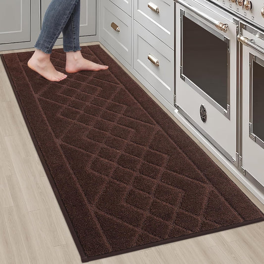 BEQHAUSE Kitchen Runner Rug 20”x59” Washable Non Slip Kitchen Mats for Floor Absorbent Soft Kitchen Rugs for Floor,Sink,Hallway,Laundry,Brown