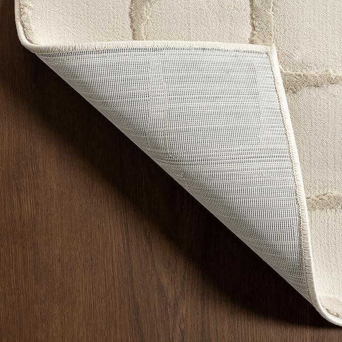 Nuloom Eunice Checkered 6' x 9' Machine Washable Area Rug for Living Room Bedroom Dining Room, Beige