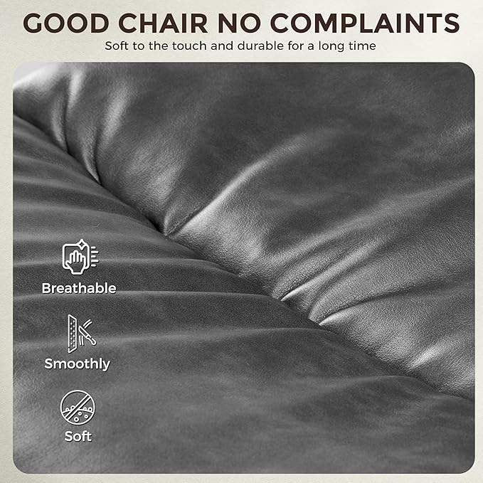 EUREKA ERGONOMIC Home Office Chair Ergonomic Desk Chair, Comfortable Office Chair Leather Executive Chair Mid Century Vintage 360° Swivel with Lumbar for Office Home Bedroom