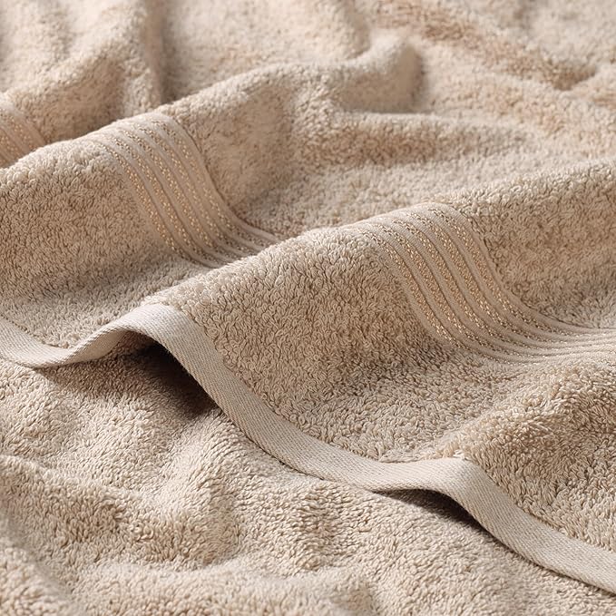 Superior Egyptian Cotton 8-Piece Towel Set, Assorted Towels for Home Bathroom, Guest Bath Decor Essentials, Includes 2 Bath, 4 Hand, 2 Face Towels/Washcloths, Quick Dry, Absorbent, Taupe