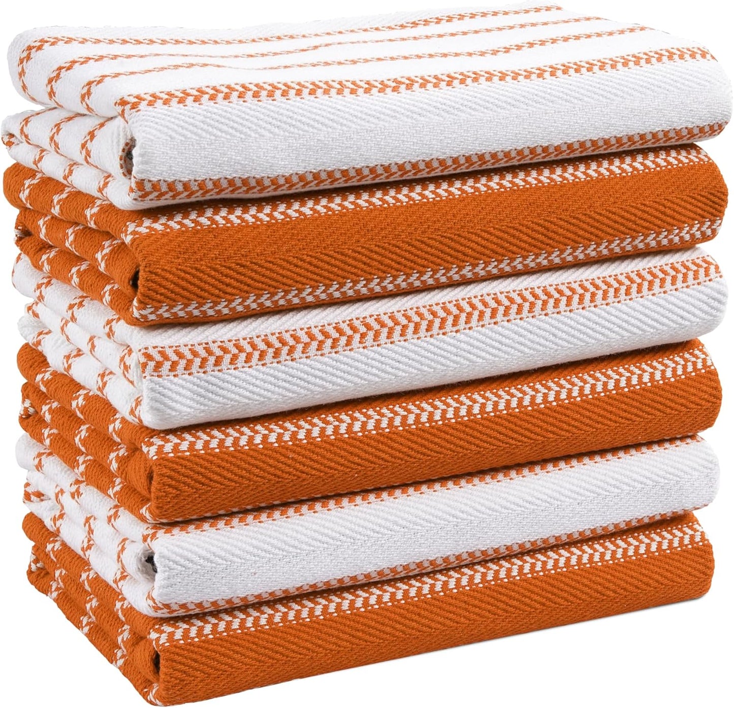 LANE LINEN Kitchen Towels Set – Pack of 6 Cotton Dish Towels, 18”x28”, Absorbent & Quick-Drying Tea Towels for Drying Dishes – Rust