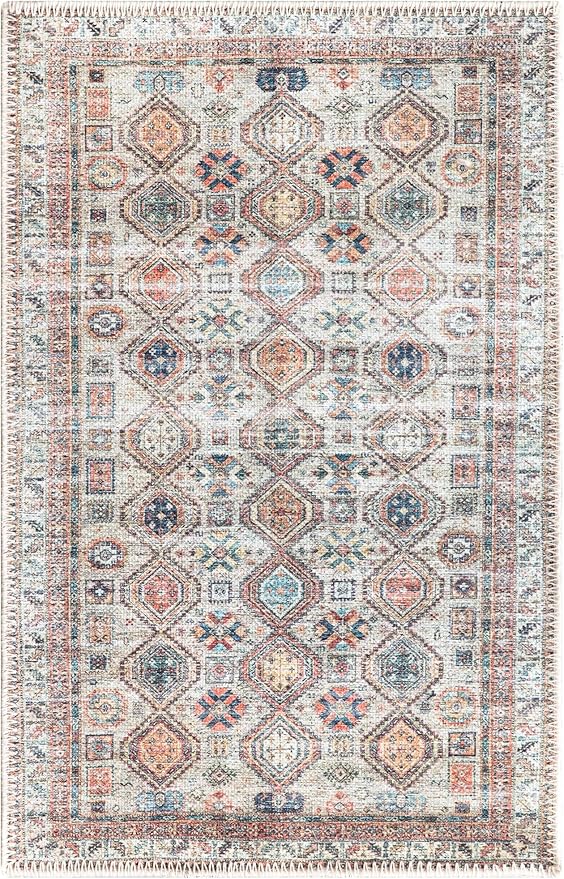 Keen Home Design 2x3 Rug - Machine Washable Entry Rug with Non-Slip Backing, Ideal for Enteryway, Kitchen, Bathroom, Laundry Room - Vintage, Easy Clean, Durable, Low Pile Rug - (2' x 3')