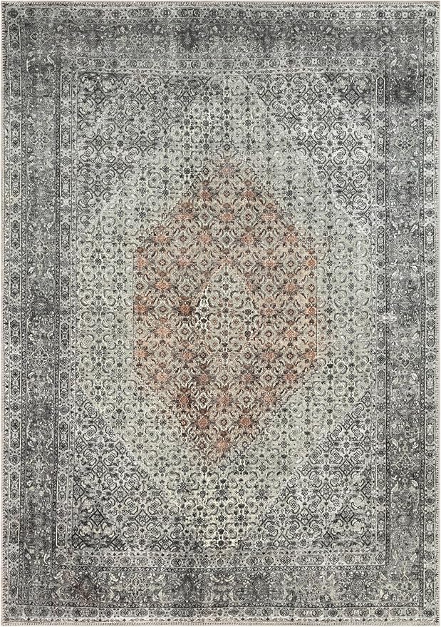 Keen Home Design 3x5 Rug - Machine Washable Entry Rug with Non-Slip Backing, Ideal for Enteryway, Kitchen, Bathroom, Laundry Room - Vintage, Easy Clean, Durable, Low Pile - (3' x 5')