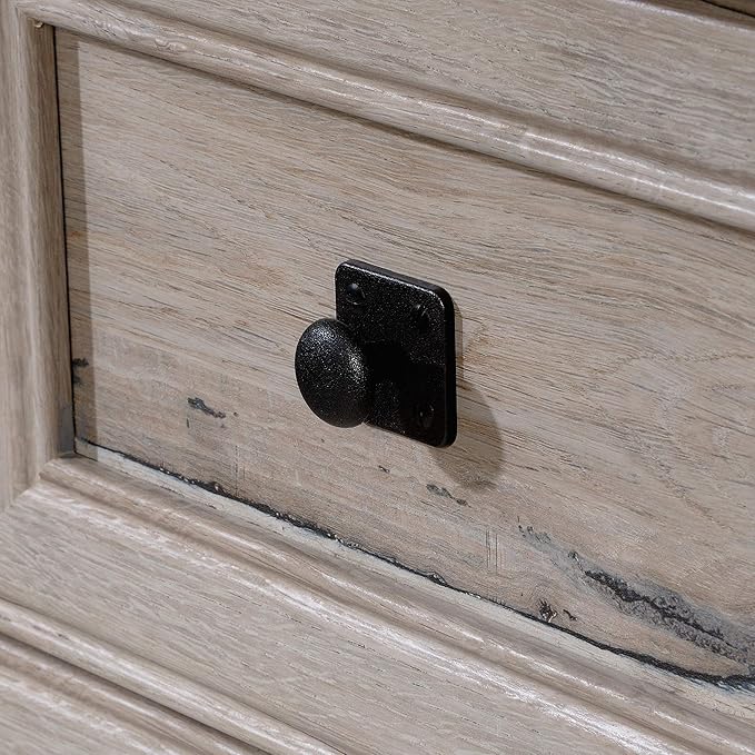 Sauder Palladia Computer Desk with Drawers, Home Office Desk with File Cabinet Storage Drawer, Cable Management, Keyboard Tray, in Split Oak Finish