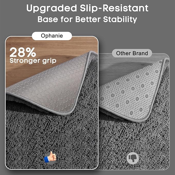 Ophanie 6x9 Area Rugs, Upgrade Non-Slip Fluffy Soft Rugs for Living Room, Large Shag Grey Fuzzy Plush Rug, Gray Shaggy Big Carpets for Bedroom, Kids Boys Girls Dorm Nursery Home Decor Aesthetic