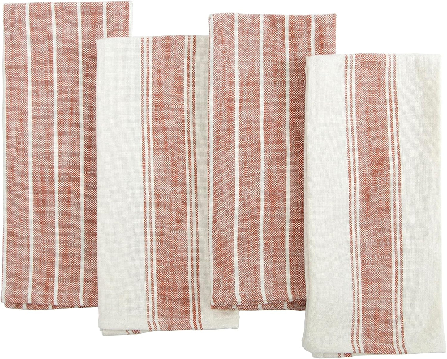 KAF Home Natural Rustic Farmhouse Slubbed Kitchen Towel | 100% Cotton Dish Towel, 18 x 28 Inches | Soft and Absorbent (Rust, 18 x 28-4 Pack)
