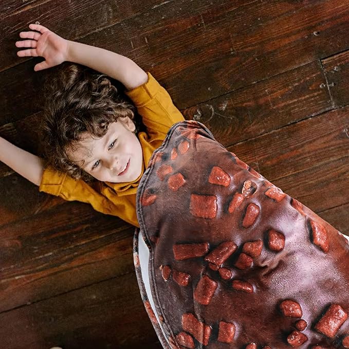 Vessia Chocolate Donuts Printed Throw Blanket, Realistic Funny Food Blanket for Adults and Kids, 300GSM Soft Giant Donuts Throw for Couch, Sofa, Bed, Fun Gifts for Boys, Girls, 60 inches