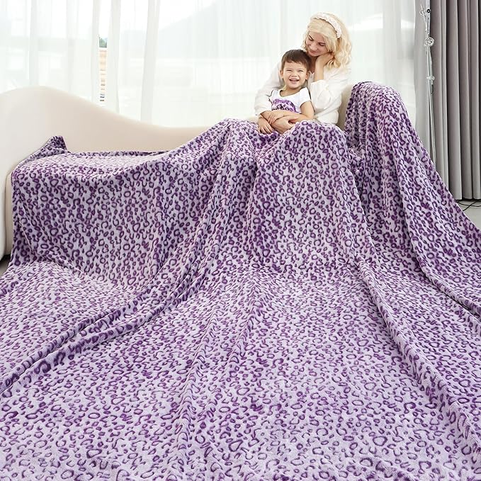 Warm Blanket Purple Blankets King Size Soft Throw Blankets for Bed