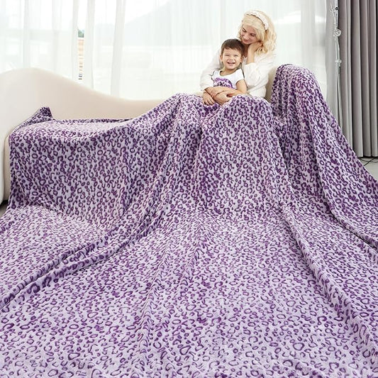 Warm Blanket Purple Blankets King Size Soft Throw Blankets for Bed