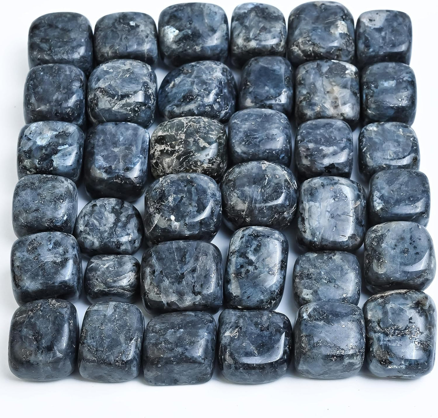 Crocon Stones Set Pocket Crystal Healing Gemstones Tumble Collection Palm Stone Good Luck Charm Gift Craft Home Decor 1 LB… (Larvikite tumble, 1 LB)