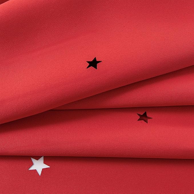 XiDi Red Black Out Curtains for Bedroom Windows Girls Bedroom Decor, Unicorn Curtains for Kids Room 2 Panel 34/72/2