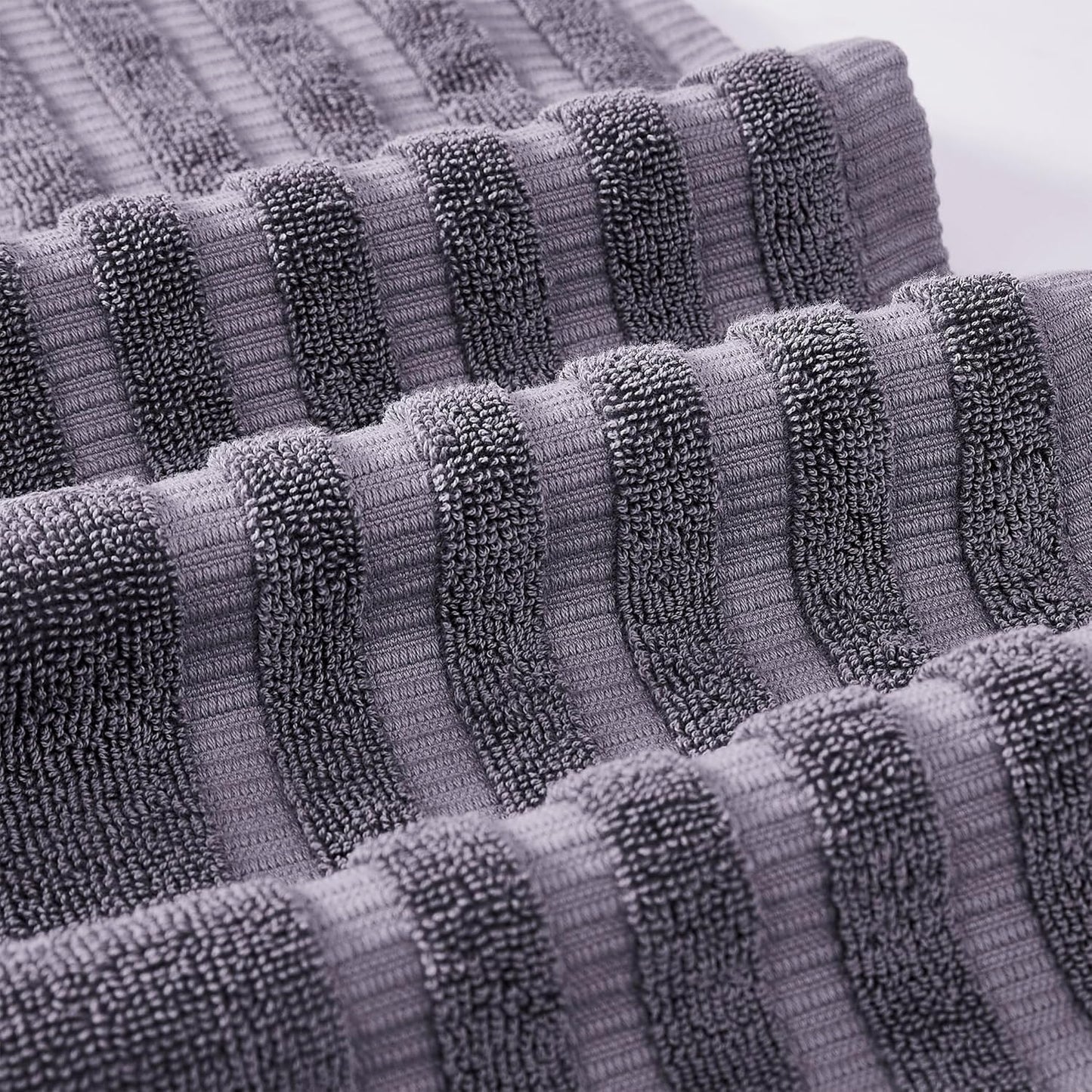 Modern Threads Organic Vines 6-Piece 100% Cotton Towel Set – Yarn Dyed Jacquard & Solid – Includes 2 Bath Towels, 2 Hand Towels, 2 Washcloths – Absorbent, Quick Dry, Soft & Durable – Lavender