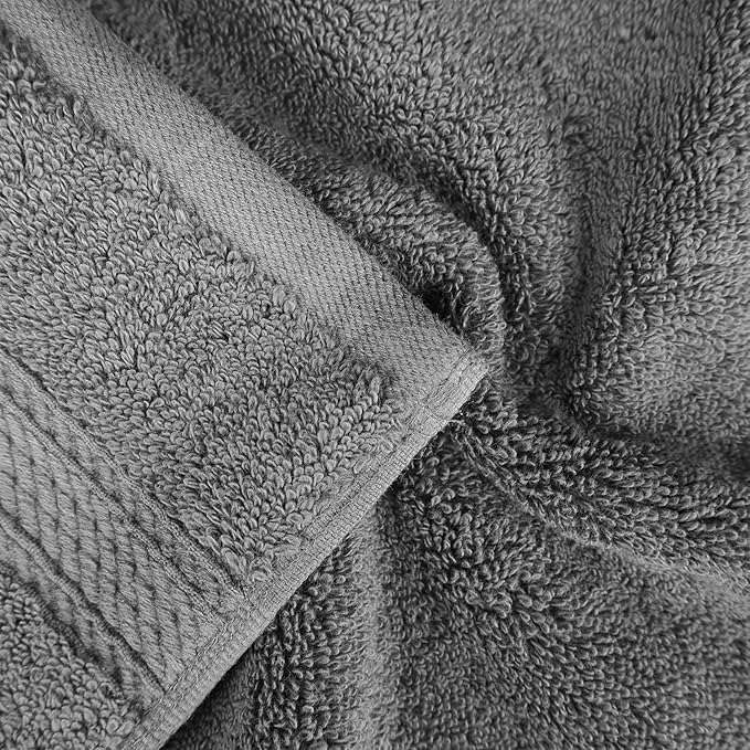 Superior Egyptian Cotton Pile 10 Piece Towel Set, Includes 2 Bath, 4 Hand, 4 Face Towels/Washcloths, Ultra Soft Luxury Towels, Thick Plush Essentials, Guest Bath, Spa, Hotel Bathroom, Charcoal