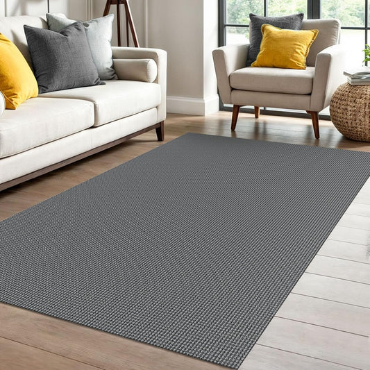 IOHOUZE Washable Area Rug 4x6 Non Slip Rubber Backed Woven Rugs for Entryway Indoor Bedroom Rugs Kitchen Rug Floor Throw Carpet for Entrance Front Door Living Room, Dark Grey