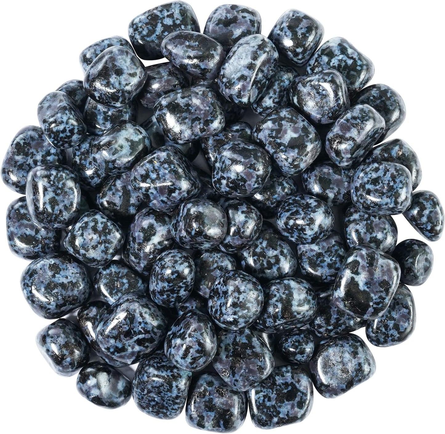 Crocon 1LB Indigo Gabbro Tumbled Stones and Crystals bulk 2000+ Carats Natural Crystal Kit for Reiki Healing Crystal Polished, Tumble Stones, Chakra Balancing, Reiki Gift, Home Decor Size : 20-25 mm