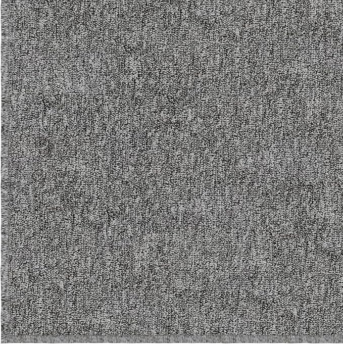 Ottomanson 2'7" x 5' Ultra-Thin Area Rug Durable Non-Slip Carpet for High-Traffic Areas - Fits Under Doors for Easy Use - Ideal for Living Room, Bedroom, Kitchen, Bathroom & Entryway, Gray