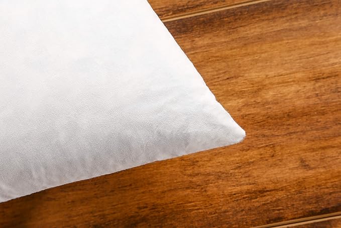 JA COMFORTS 18×18 Premium Goose Down Feather Throw Pillow Inserts(Set of 2)-5% Down Filling,High Filling Weight,250 TC Cotton Cover, Square, White
