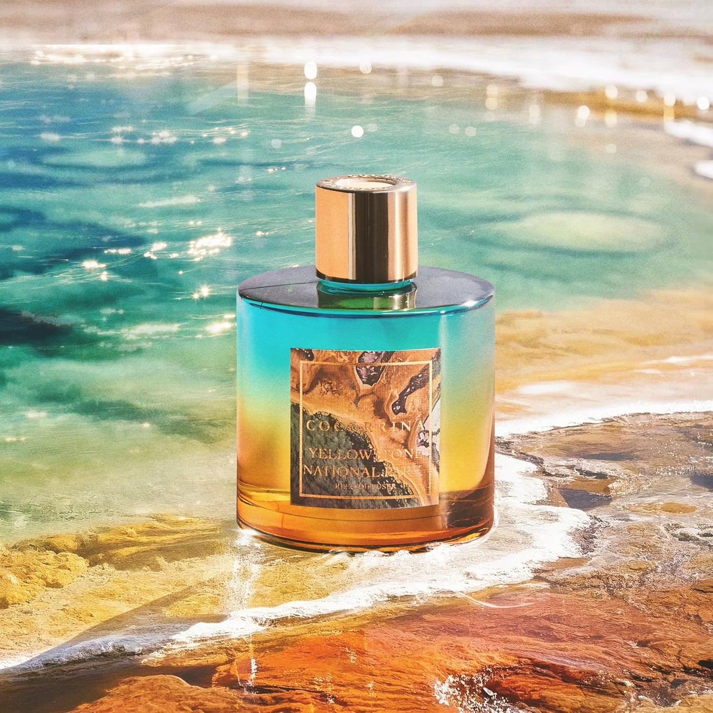 COCORRÍNA Reed Diffuser - Yellowstone National Park 6.7 Fl.oz Reed Diffuser Set with 8 Sticks & Preserved Baby's Breath, Reed Diffuser for Home Bathroom Shelf Decor