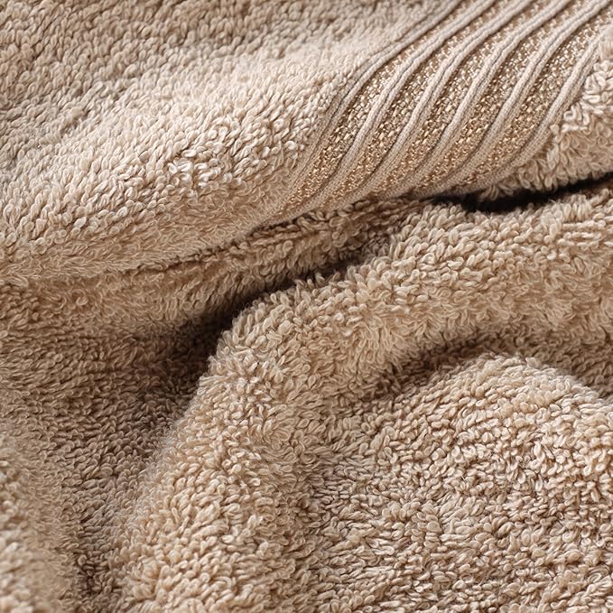 Superior Egyptian Cotton 8-Piece Towel Set, Assorted Towels for Home Bathroom, Guest Bath Decor Essentials, Includes 2 Bath, 4 Hand, 2 Face Towels/Washcloths, Quick Dry, Absorbent, Taupe