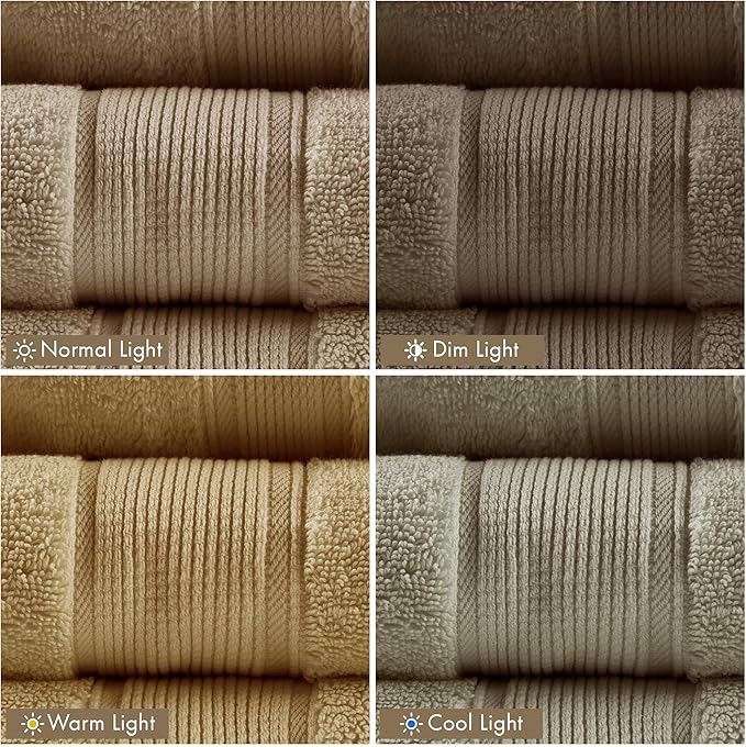 Madison Park 800GSM Bathroom Towel Set of 8 100% Cotton Bath Towel Set for Bathroom Luxurious Highly Absorbent 2 Bath Towels 2 Hand Towels 4 Washcloths Quick Dry Spa Quality Taupe