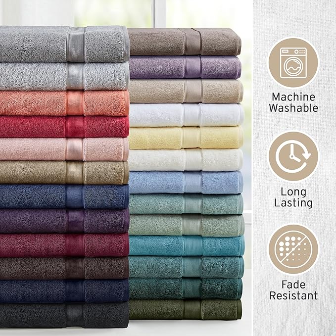 Madison Park 800GSM Bathroom Towel Set of 8 100% Cotton Bath Towel Set for Bathroom Luxurious Highly Absorbent 2 Bath Towels 2 Hand Towels 4 Washcloths Quick Dry Spa Quality Taupe