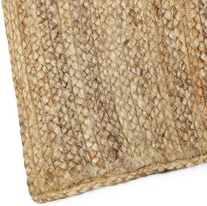 REDEARTH Rectangular Area Rug - Hand Woven Braided 100% Natural Jute - Artisan Made Boho Jute Rugs for Bedroom - Kitchen - Living Room - Farmhouse - Aesthetic Home Decor (8'x10' - Natural)