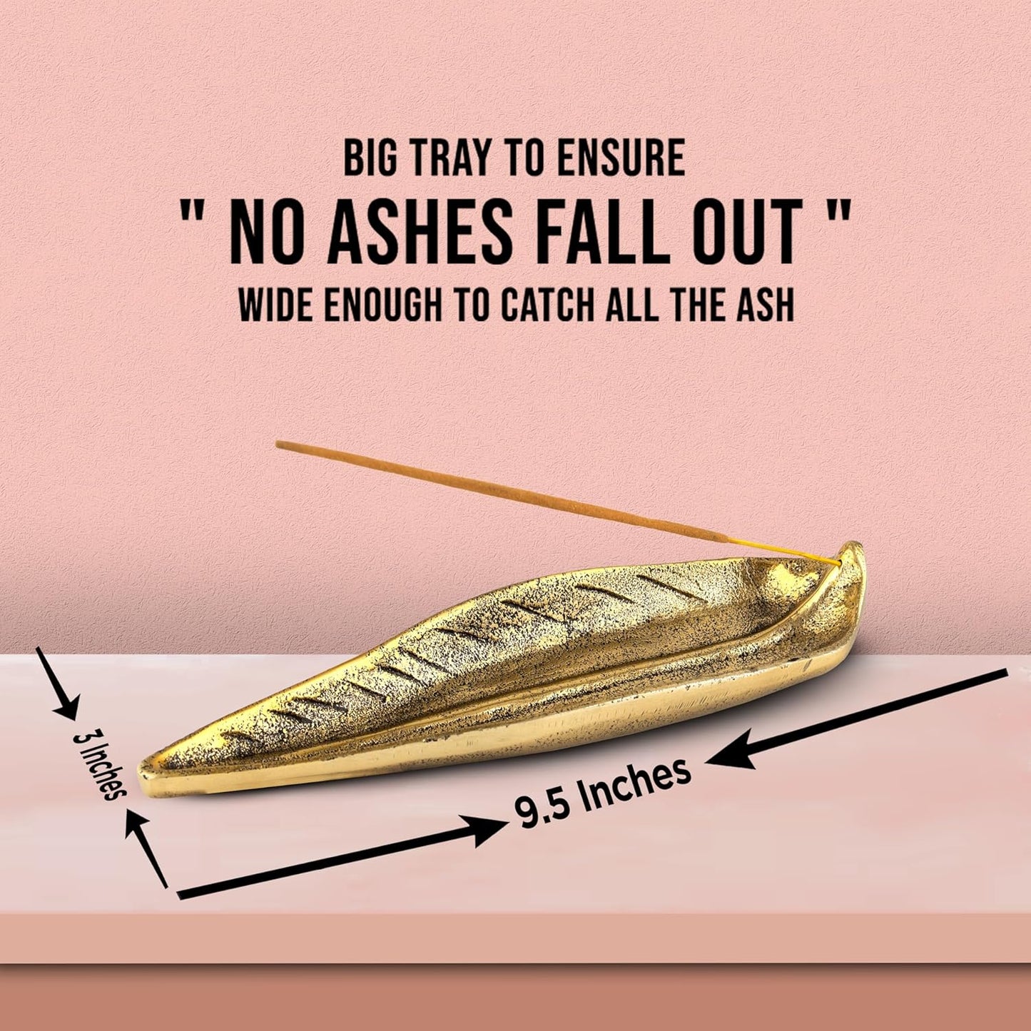 Raajsee Incense Holder Set with Nag Champa Incense Sticks 15gm,Curve Leaf Incense Stick Burner, Brass Incense Burner,Modern Stick Incense Holder for Yoga, Meditation,Home Décor Size 10x3 inch