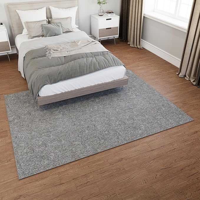 Ottomanson 2'7" x 5' Ultra-Thin Area Rug Durable Non-Slip Carpet for High-Traffic Areas - Fits Under Doors for Easy Use - Ideal for Living Room, Bedroom, Kitchen, Bathroom & Entryway, Gray
