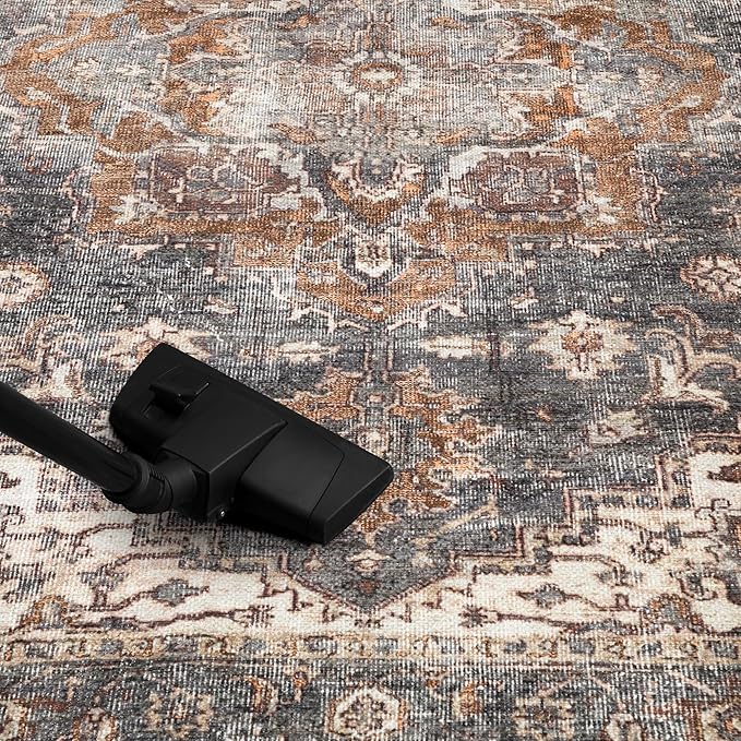 Keen Home Design 10x14 Rug - Machine Washable Area Rug with Non-Slip Backing, Ideal for Living Room, Dining Room, Bedroom - Vintage, Easy Clean, Durable, Low Pile Rug - (9'7" x 14')