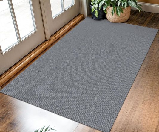 KOZYFLY Washable Entryway Rug 3x5 Ft Area Rugs Cotton Rubber Backed Throw Rugs Indoor Door Mat Kitchen Rugs Braided Floor Carpet for Front Entrance Kitchen Living Room, Grey