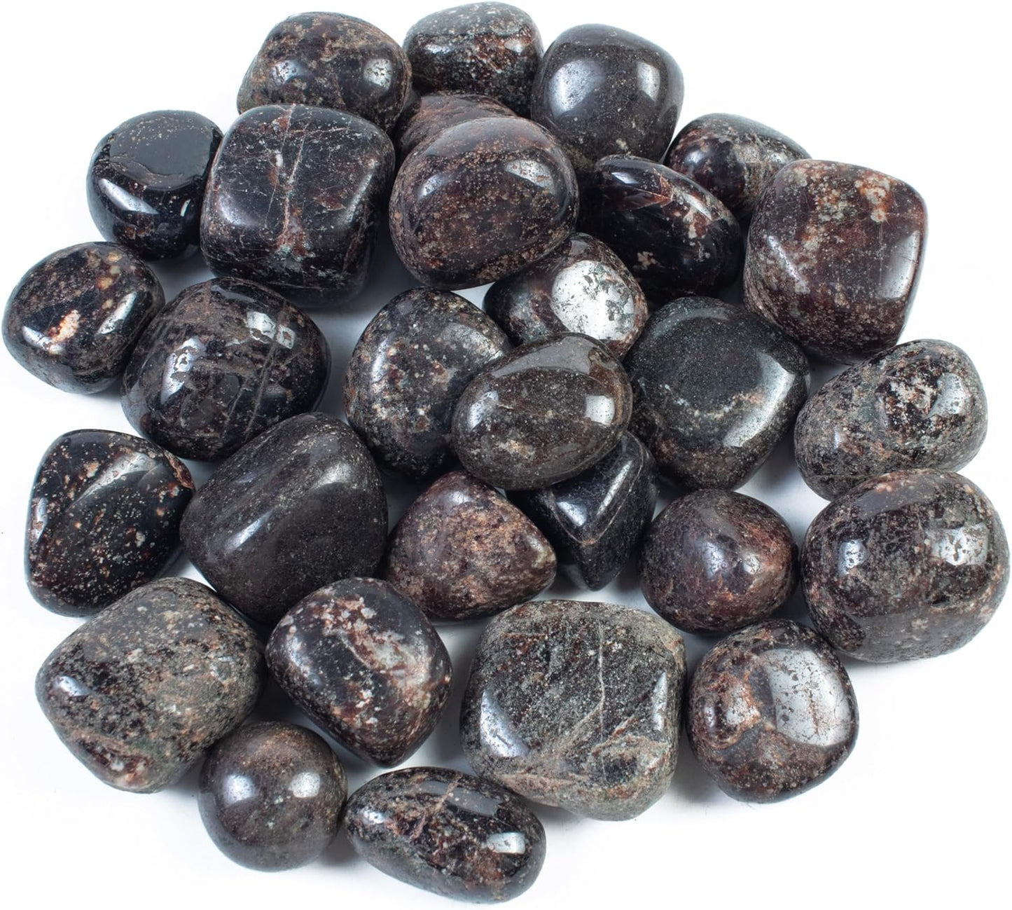 Crocon 1LB Garnet Tumbled Stones and Crystals Bulk 2000+ Carats, Polished Stones - Rock Collection - vase Filler tumbles Crystals Healing Reiki - Gemstone Gifts, Fountain tumbles Size 20 mm
