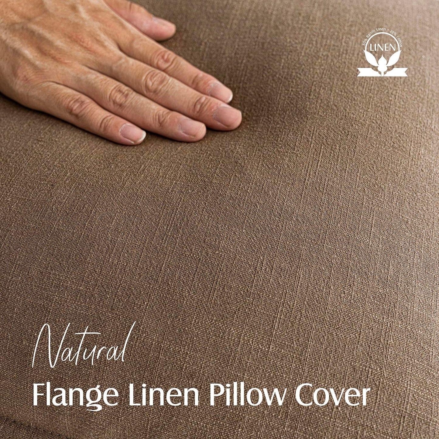 Foindtower Pack of 2, Decorative Linen Soild Throw Pillow Covers Soft Accent Cushion Case Boho Farmhouse Neutral Pillowcase for Chair Couch Sofa Bedroom Living Room Home Decor 16 x 16 Inch Light Brown